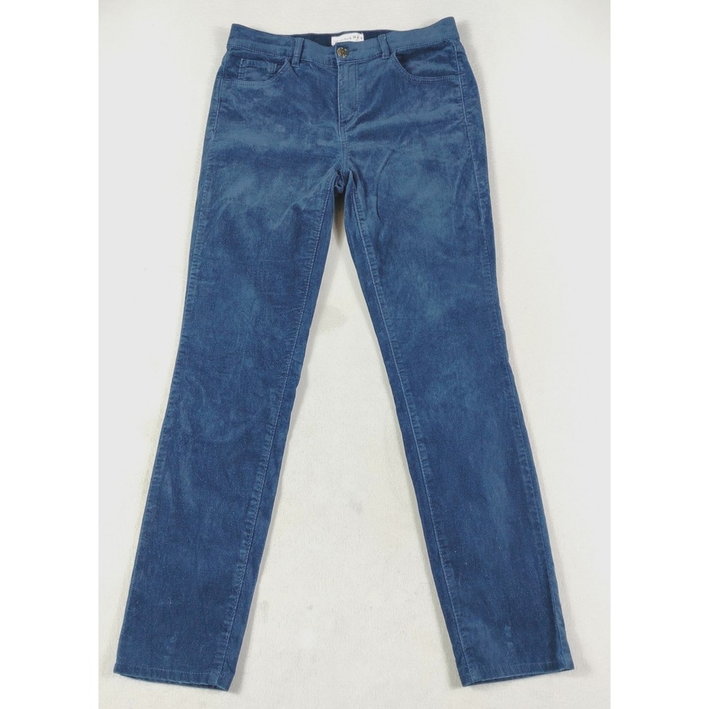 LOFT Pants Womens 4 Blue Velvet Slim Jegging Ankle Stretch Mid Rise Casual